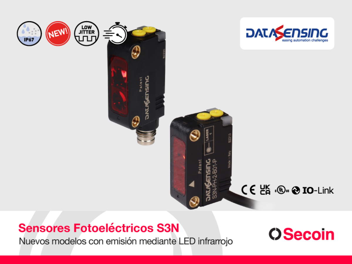 Datasensing amplía la serie S3N con nuevos sensores fotoeléctricos de emisión infrarroja Alt